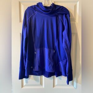 Athleta Hoodie Turtleneck XL Sweater Pullover Sweatshirt Long Sleeve Blue